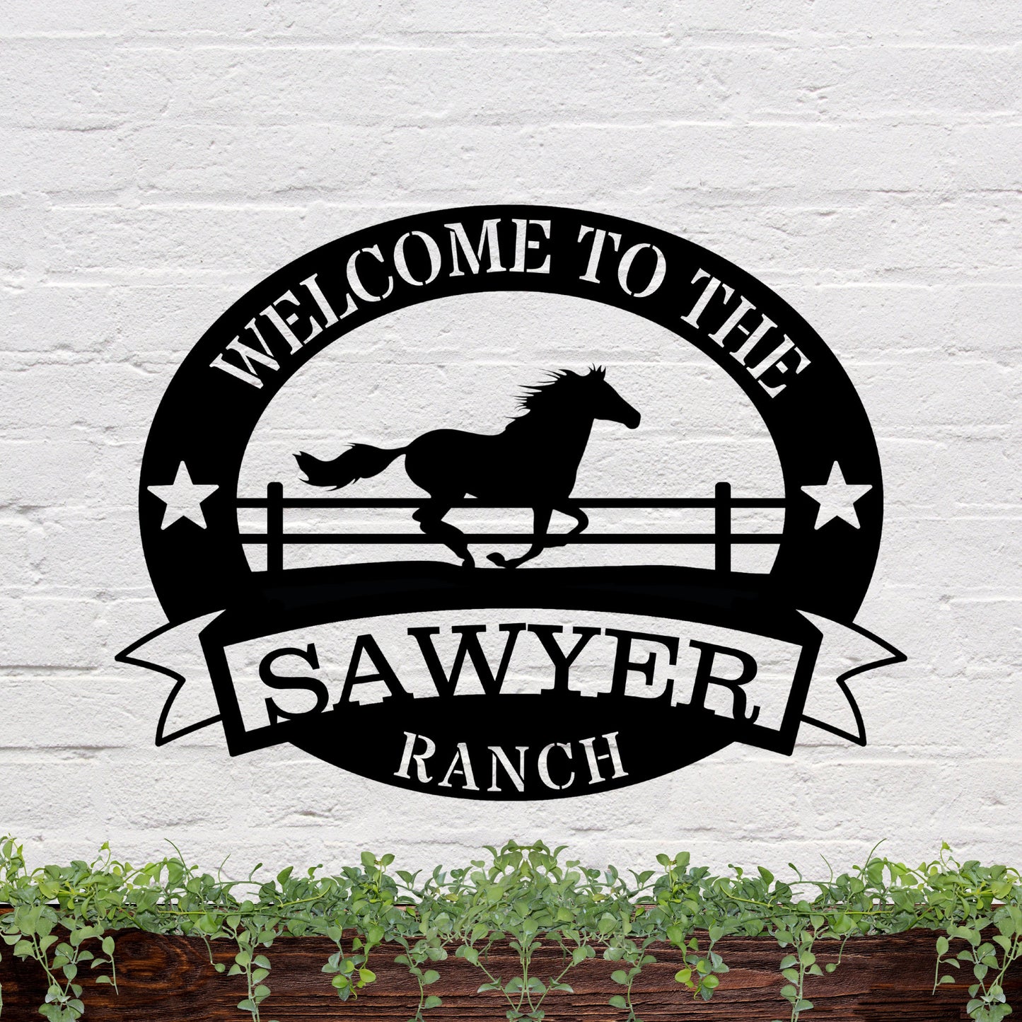 6 inches powder-coated Copper metal sign