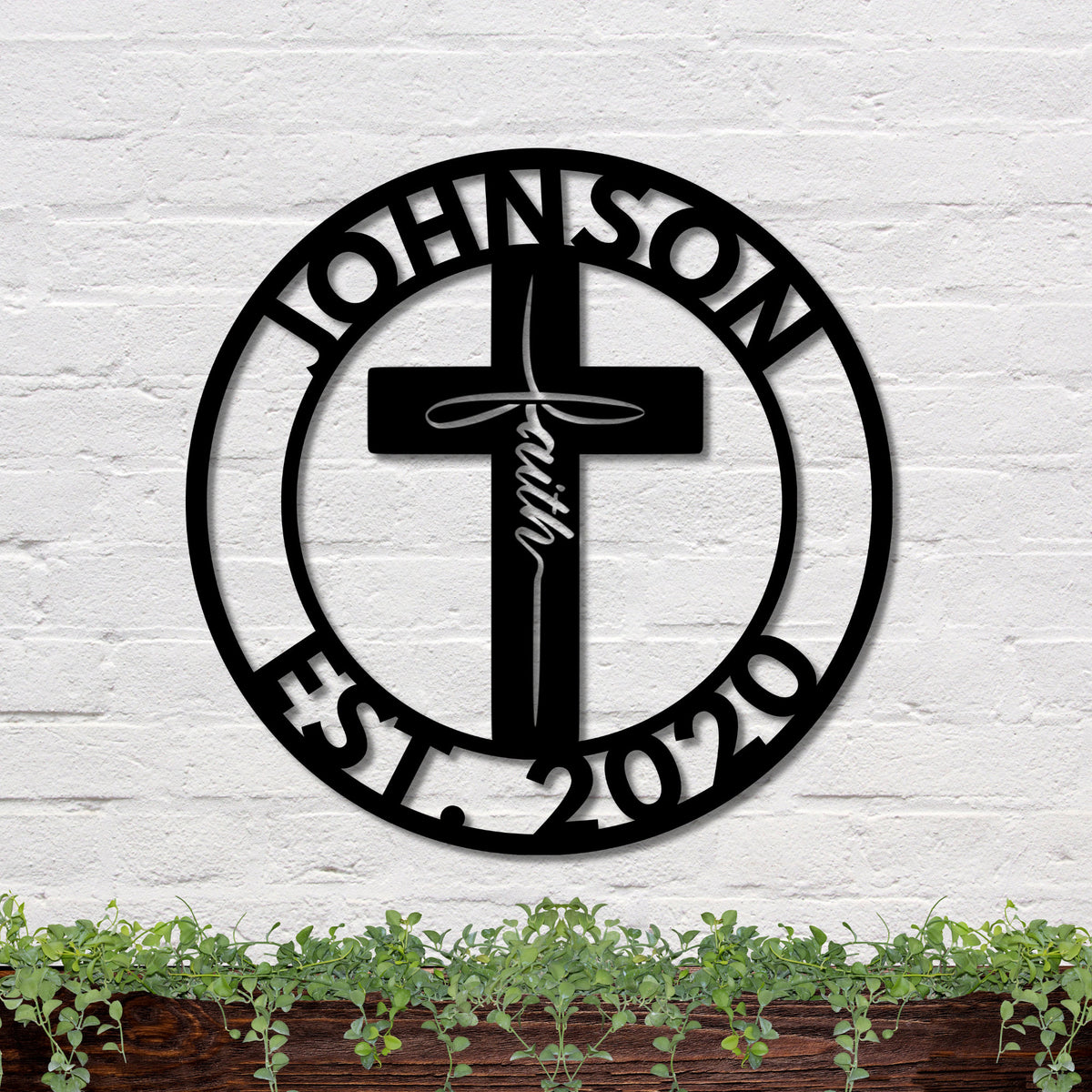36 inches powder-coated Copper metal sign