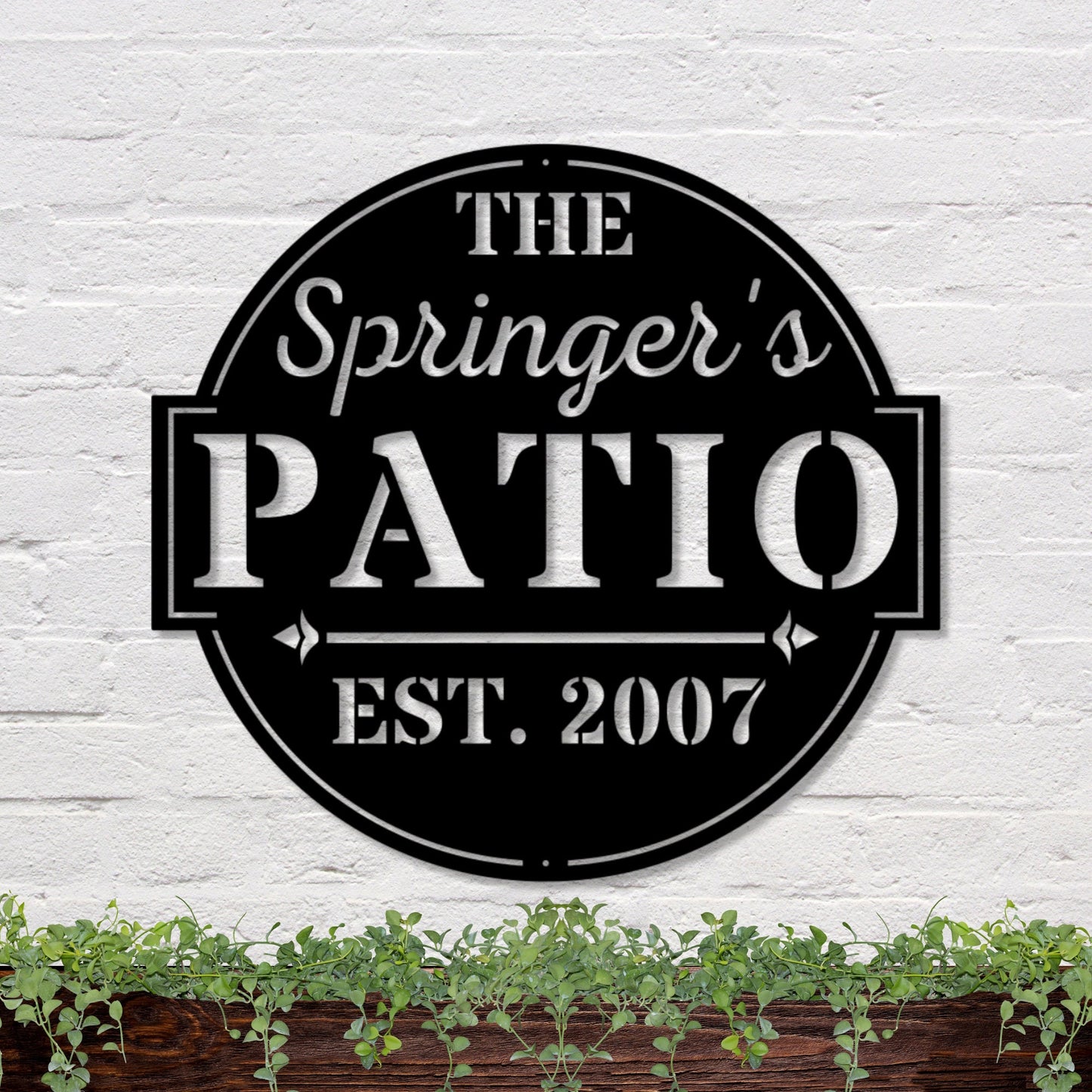 36 inches powder-coated Copper metal sign