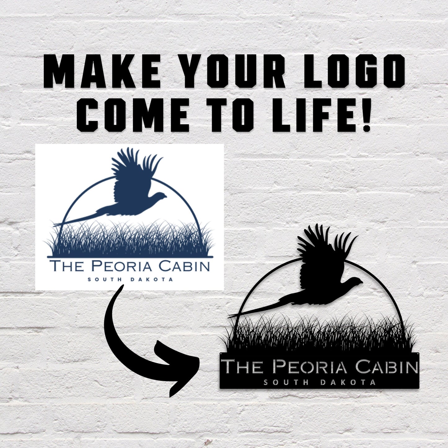 41 inches powder-coated Raw Steel metal sign