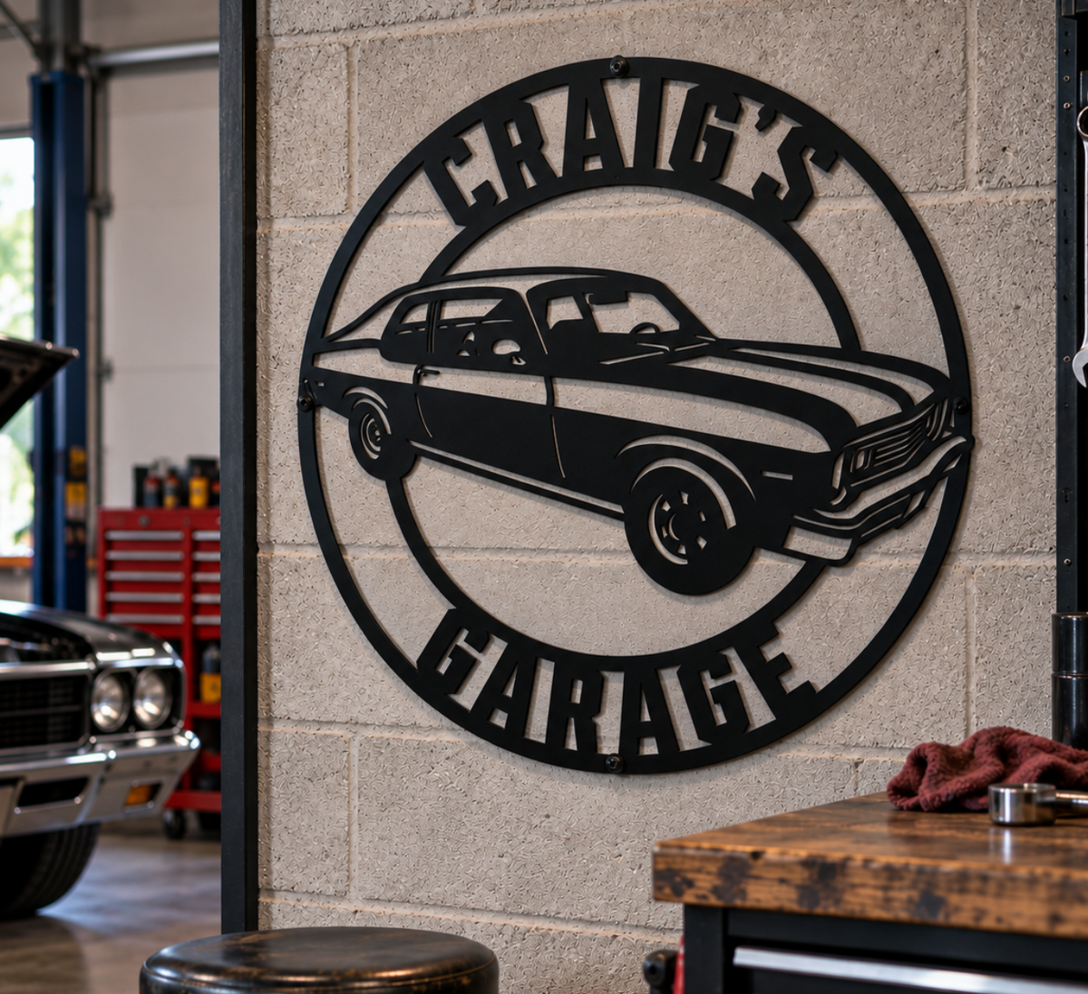 Metal Chevy Nova Garage Sign | Personalized Man Cave Decor