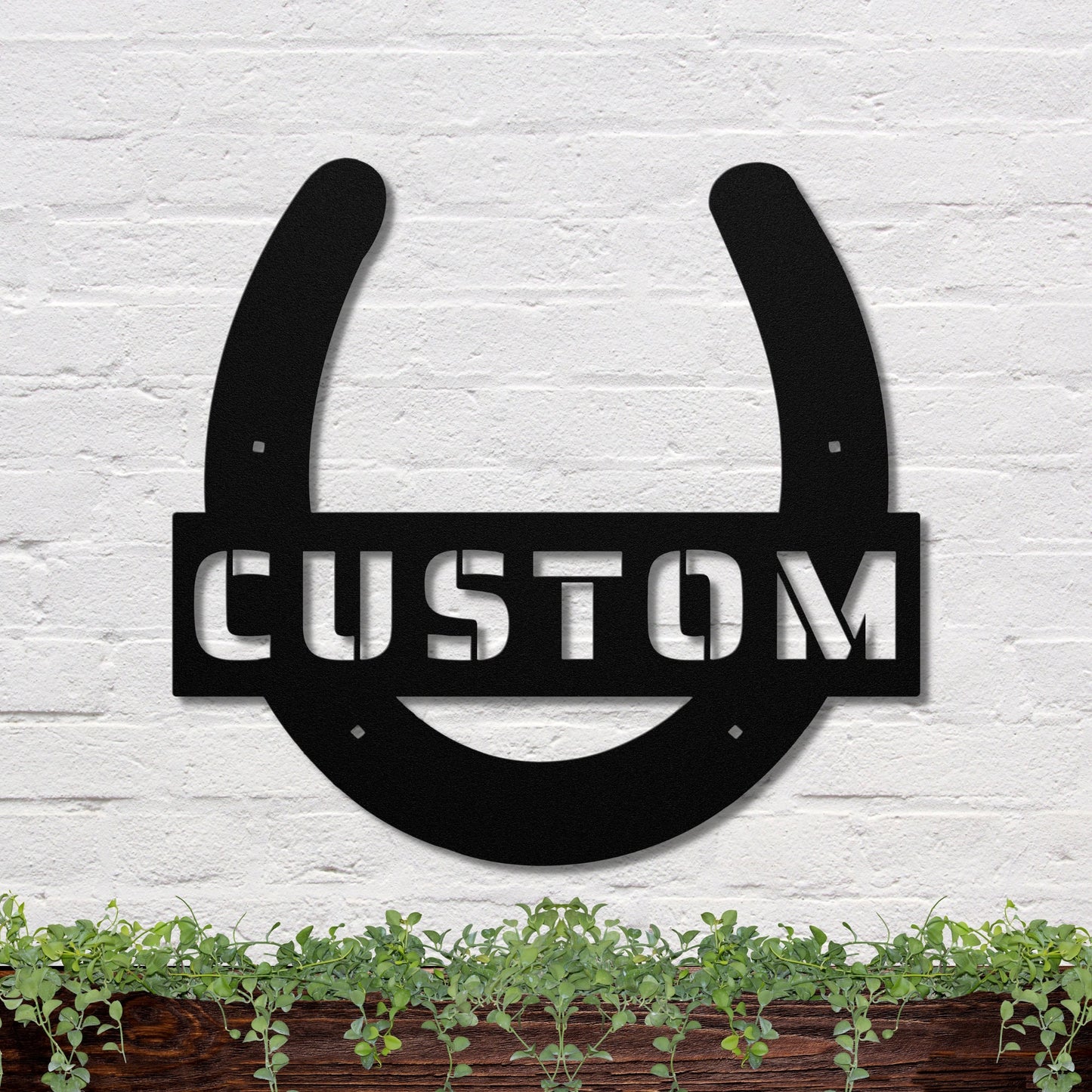 6 inches powder-coated Copper metal sign