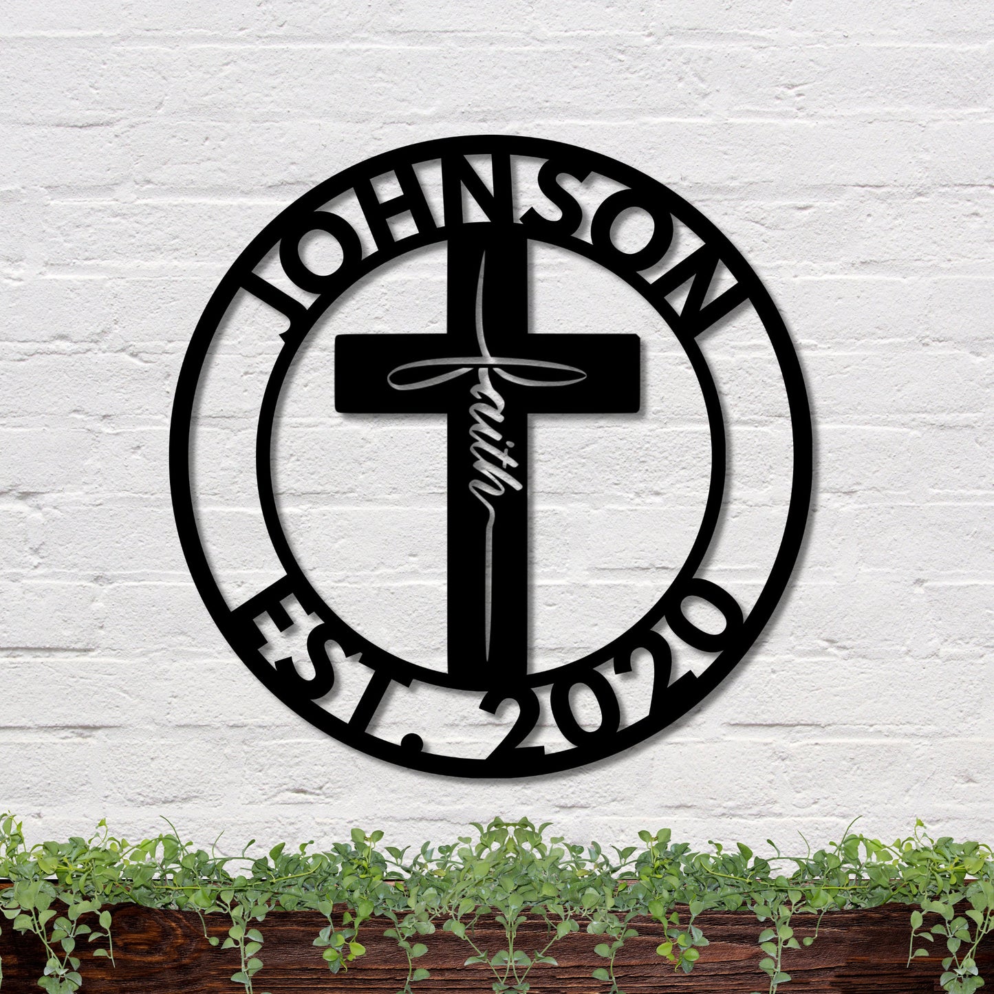 36 inches powder-coated Copper metal sign