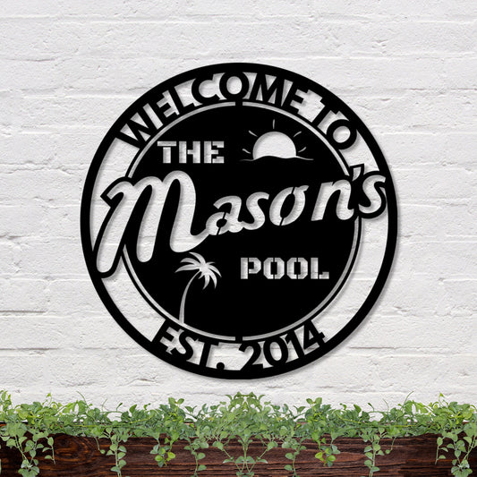 36 inches powder-coated Copper metal sign