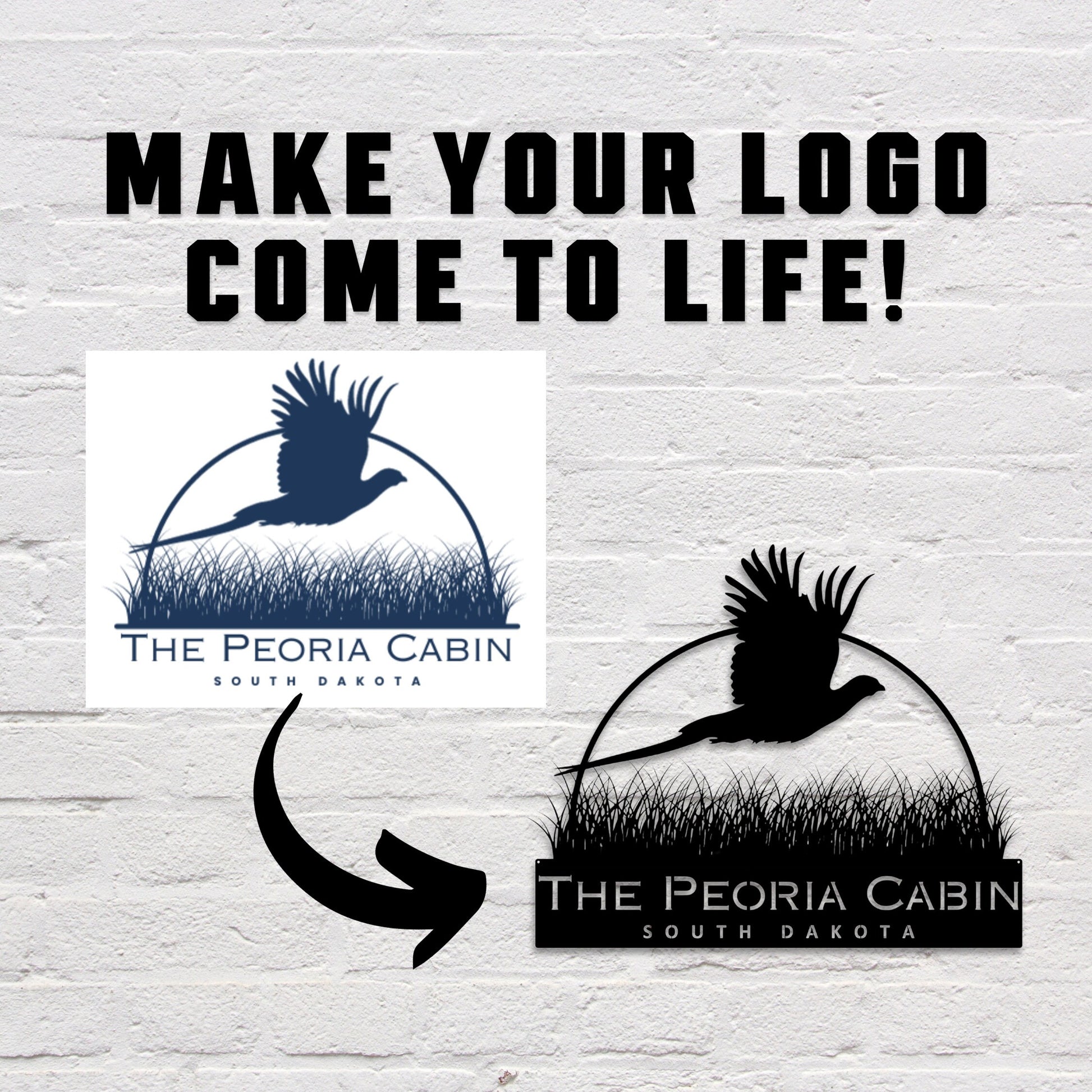 41 inches powder-coated Raw Steel metal sign